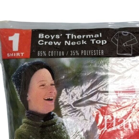 Hanes XS 4/5 Boys Thermal Underwear Crew Neck Top Shirt 2 Packs (1 is open) NEW - Picture 3 of 5